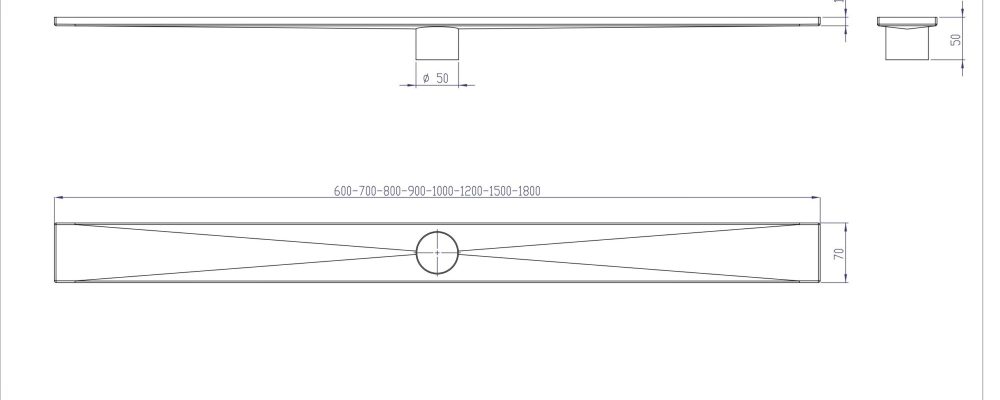 formatos desagües lineales para duchas Plano formatos desagües lineales